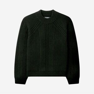 NAADAM cashmino textured crewneck sweater in black - NWT